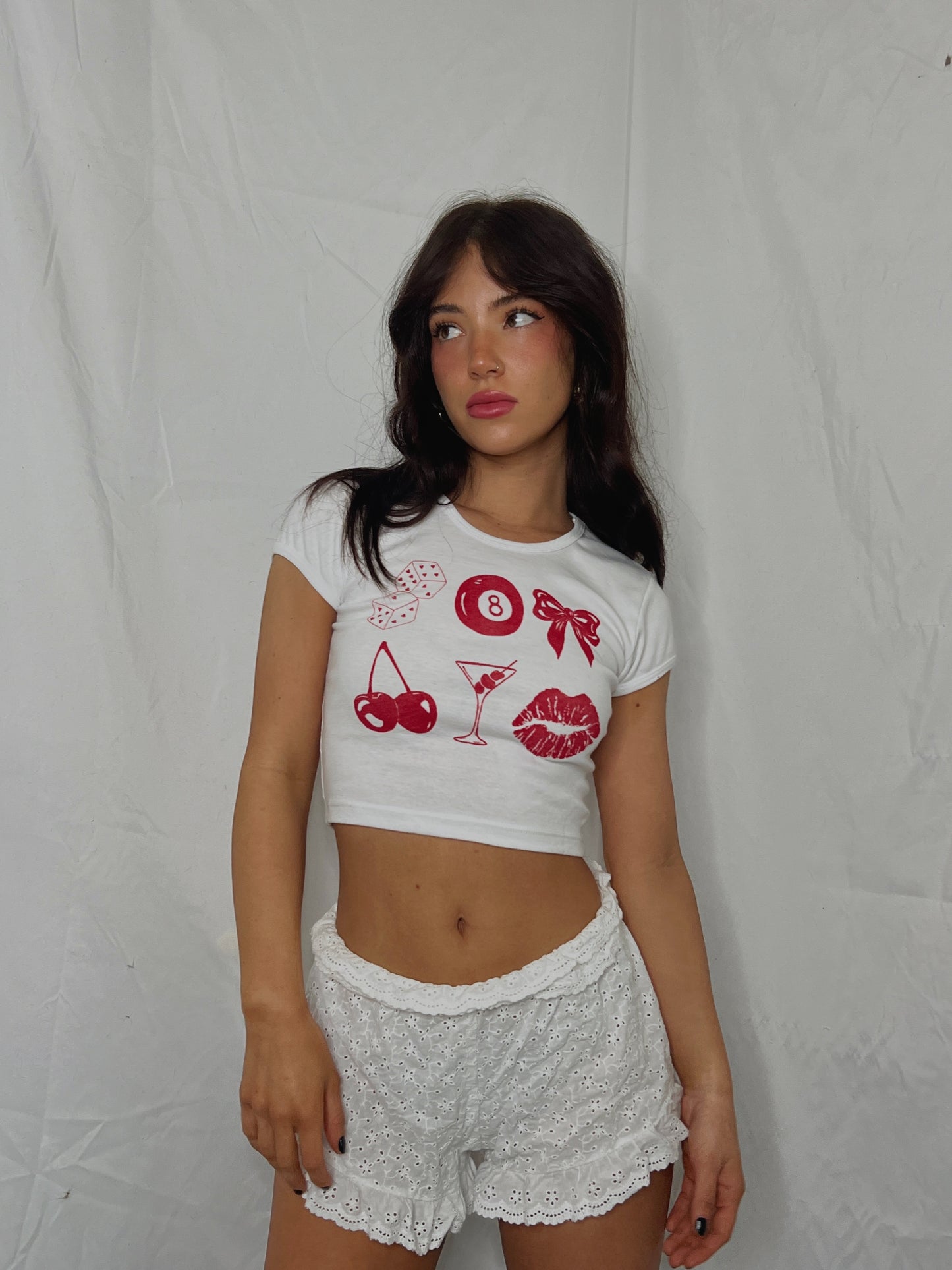 Lucky Baby Tee- Cherry Red