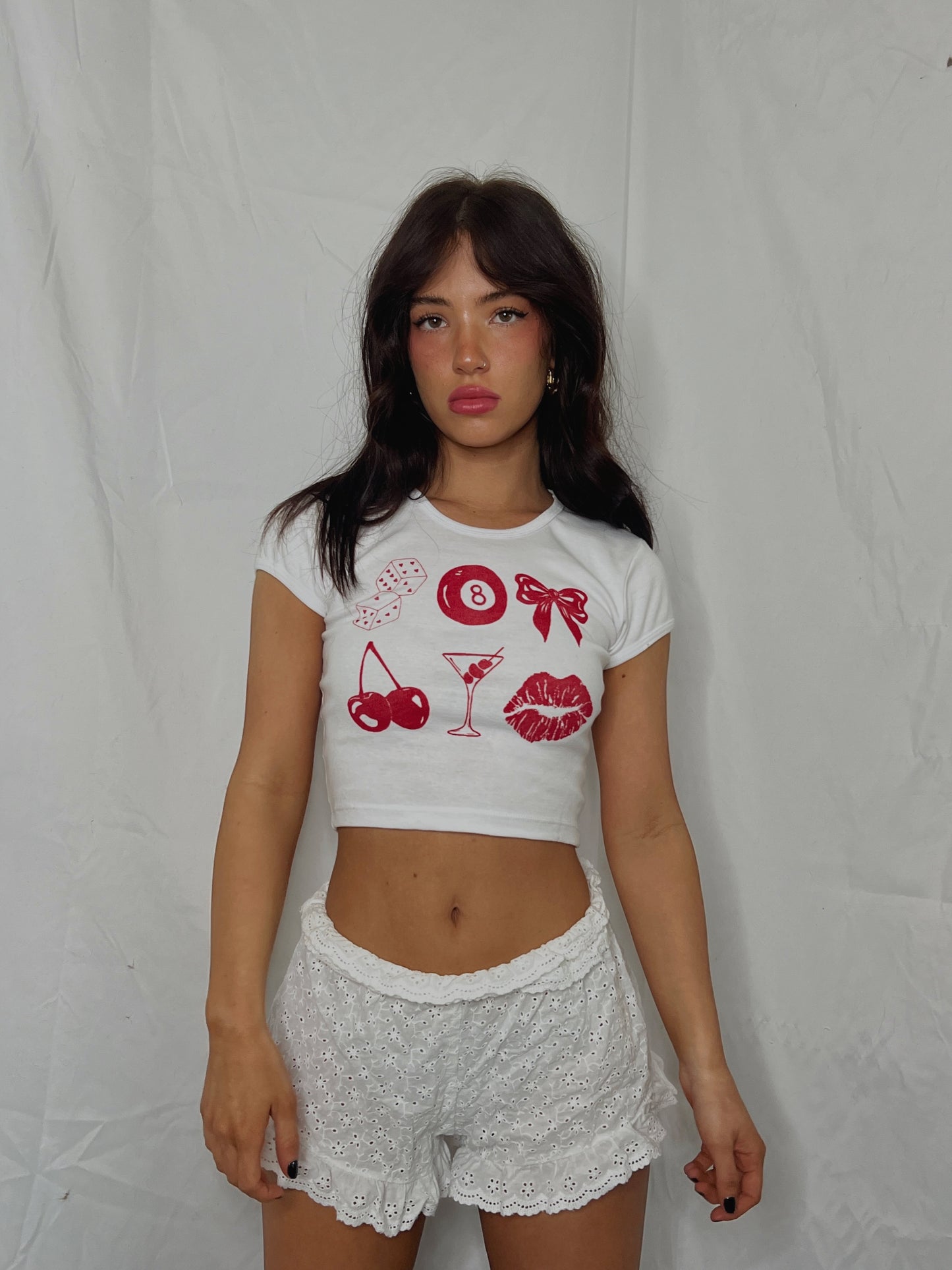 Lucky Baby Tee- Cherry Red