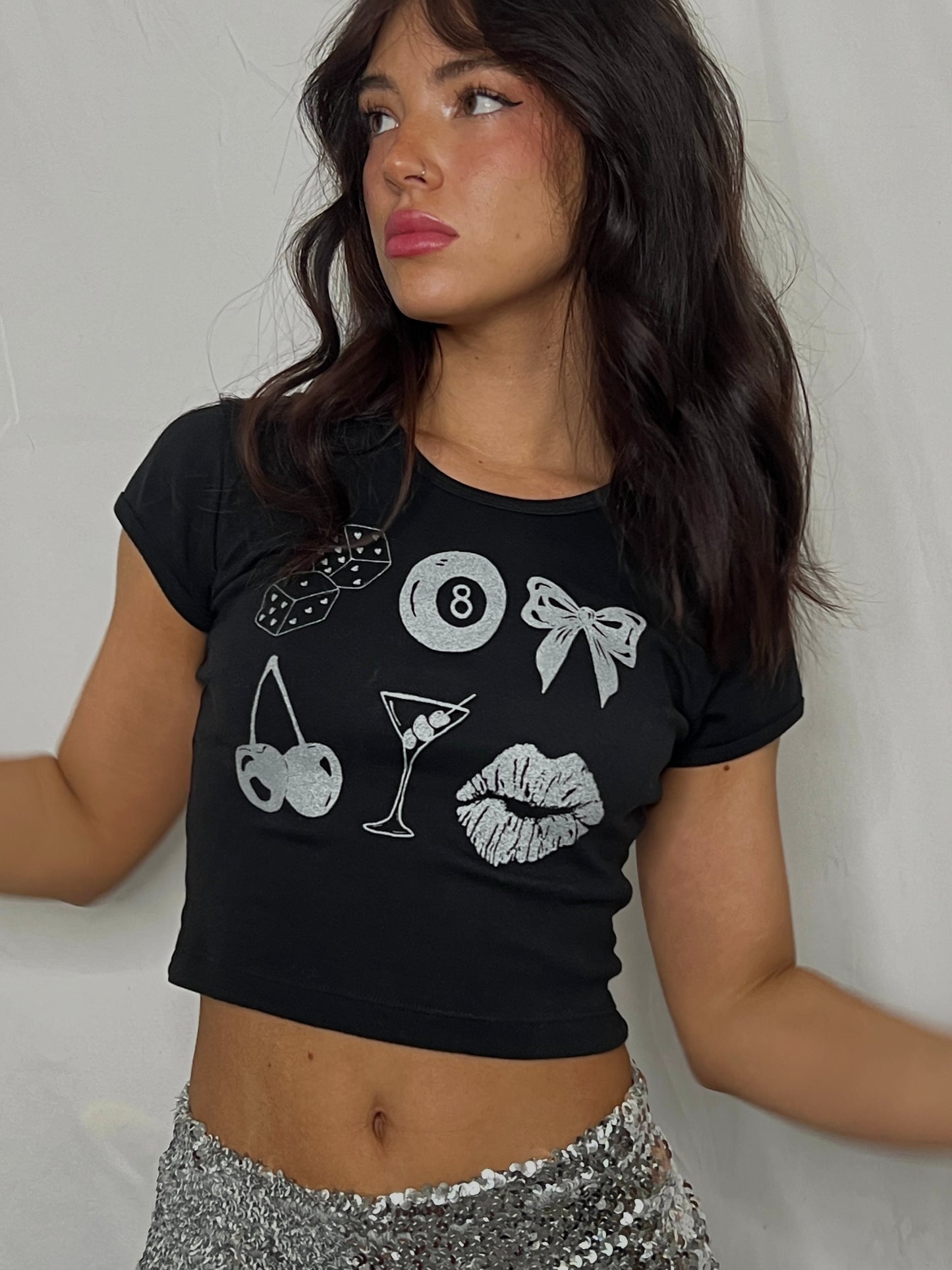 Lucky Baby Tee- Silver